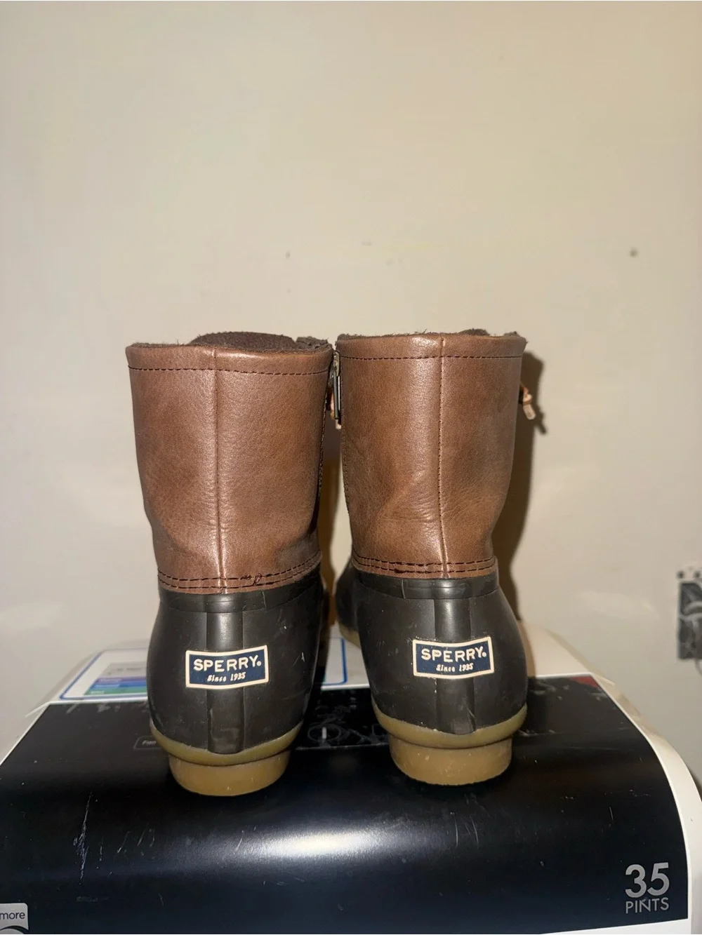Sperry Brown and Black Waterproof Duck Boots